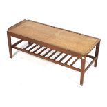 A mid-century Remploy teak rectangular coffee table.