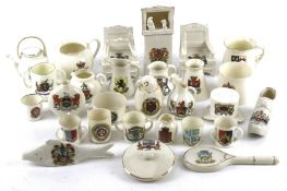 A collection of assorted crested china ware. Including a 'Punch and Judy' Paignton, H13cm, etc.