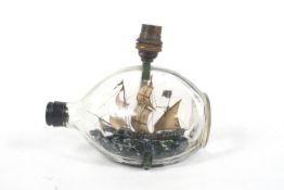 Mayflower 'Ship in a Haig's bottle' lamp base.