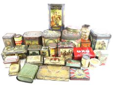 A collection of assorted Victorian and later product tins.