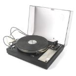 A vintage Thorens turntable record deck.