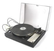A vintage Thorens turntable record deck.