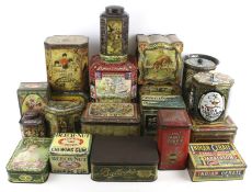 A collection of assorted vintage product tins. Including Bullock's, Indian Cerate, etc.