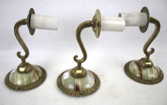 A set of three 20th century wall lights.