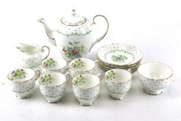 A Salisbury pottery six piece china coffee set. Including pot, milk jug and sugar bowl, etc. Max.