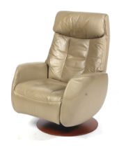 An easy swivel recliner lounge arm chair.