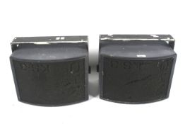 Two vintage OHM KS-3 wall mounted audio speakers.
