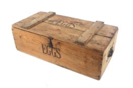 A vintage wooden crate.