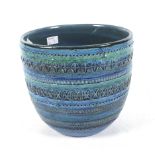 A Bitossi blue ceramic planter vase. No 701/20. H18.