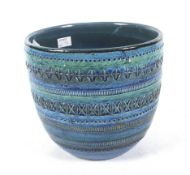 A Bitossi blue ceramic planter vase. No 701/20. H18.