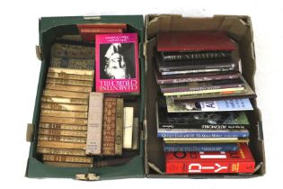 Two boxes of Victorian and later books.