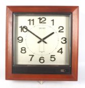 A vintage battery operated Seiko Quartz striking office wall clock. With Arabic numerals, ref.