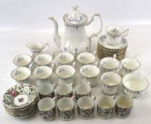 Two assorted floral coffee services. Including Royal Albert 'Memory Lane' and Crown Staffordshire.