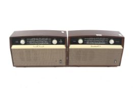 Two vintage Bush VHF 81 3 band valve radios.