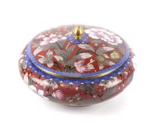 A 20th century Chinese cloisonne lidded pot.