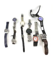 A collection of wristwatches. Including a Timex, Bulova, etc.