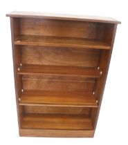 A wooden bookcase shelf unit.