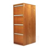 A mid-century teak four drawers filing cabinet.