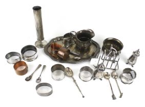 A collection of silver and plated items.