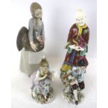 A pair of figures, a Lladro and an Oriental figure. Max. H25cm (4).