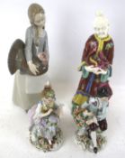 A pair of figures, a Lladro and an Oriental figure. Max. H25cm (4).