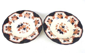 Two Victorian Imari dishes. Stamped 'Ivory' No 57.