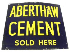 'Aberthaw Cement Sold Here' enamelled metal sign.