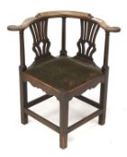 A Victorian mahogany corner chair.