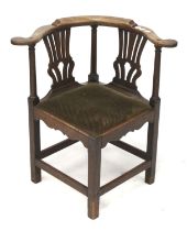 A Victorian mahogany corner chair.