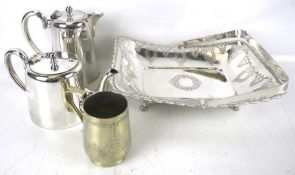 An assortment of 19th century and later silver plate.