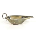 An Art Deco silver shallow oval sauce boat.