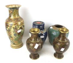 Five contemporary Chinese vases.
