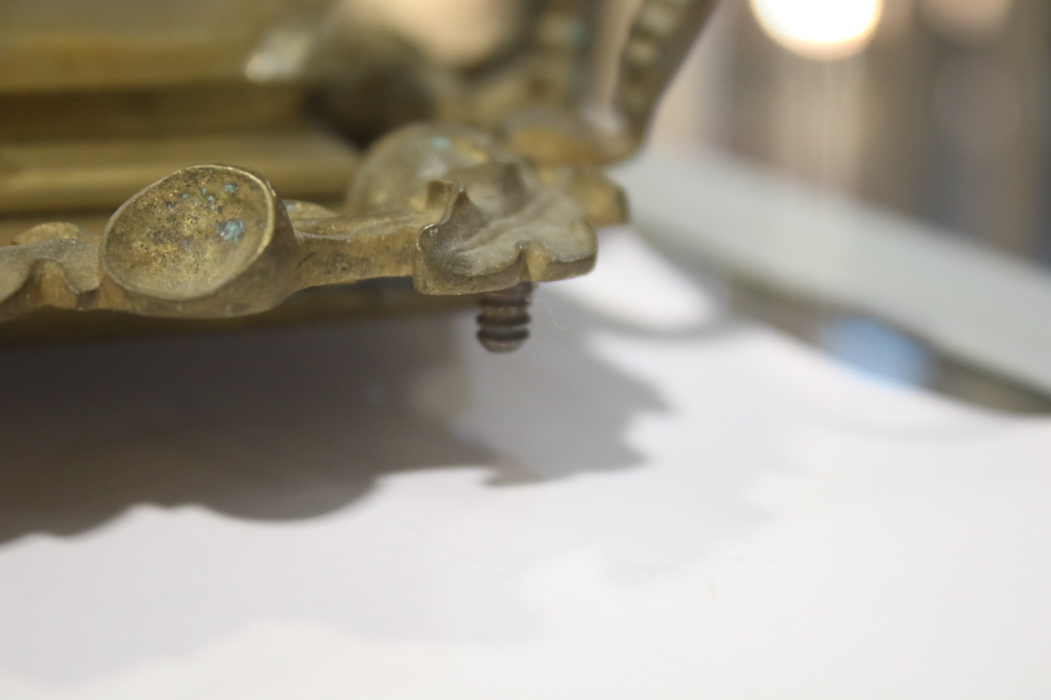 A brass two-bottle rectangular ink stand and a quantity of assorted silver plated items. - Image 7 of 7