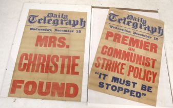 Two vintage Daily Telegraph posters.