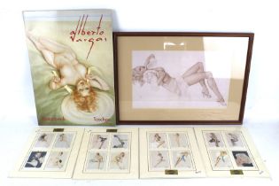 An Albert Vargo 'Pin-up' print and four sets of collector's cards.