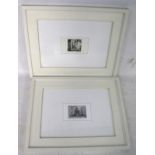 A pair of 20th century signed limited edition etchings.