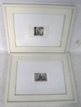 A pair of 20th century signed limited edition etchings.