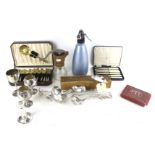 An assortment of silver plate and metalware.