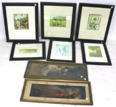 A group of eight assorted pictures. All framed and glazed. Max.
