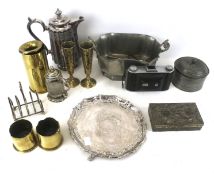 A collection of silver plate and other collectables.