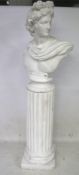 A contemporary 'Classical' style plaster bust on a column.