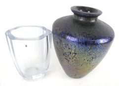 Two 20th century glass vases.