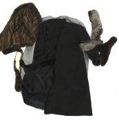 An Alcantara, Milan mink trimmed full length coat and a selection of vintage furs.