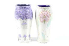 Two Anita Harris limited edition vases regarding Queen Elizabeth II.