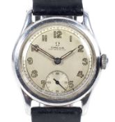 Omega, a mid-size, stainless steel wrist watch, circa 1944. No.