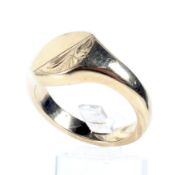 A modern 9ct gold oblong signet ring.
