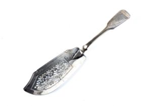 A William IV silver fiddle pattern fish slice.