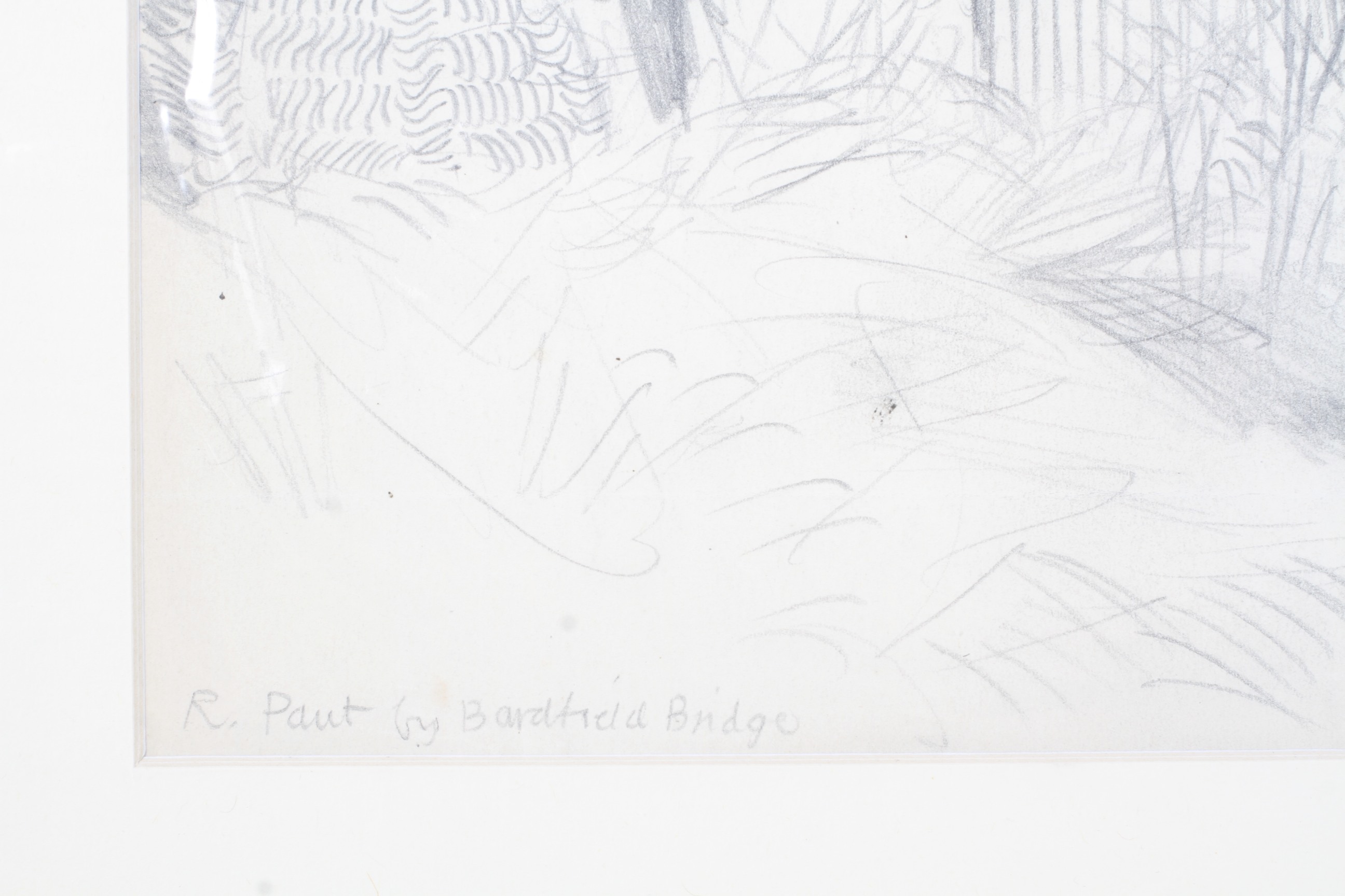 John Arthur Malcolm Aldridge ( 1905-1983), pencil. 'R(iver) by Barfield Bridge( nr. - Image 3 of 3