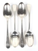 A set of four George III Old English pattern table spoons.