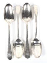 A set of four George III Old English pattern table spoons.